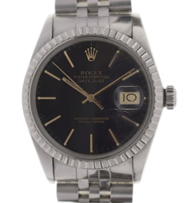 Lot 114 - Rolex - Oyster Perpetual Datejust stainless steel bracelet watch, ref. 16030