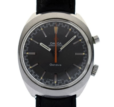 Lot 121 - Omega - Chronostop Genève stainless steel wristwatch, ref. 145.009