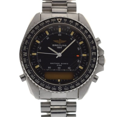 Lot 125 - Breitling - Navitimer Quartz 3100 stainless steel bracelet watch, ref. 80 191
