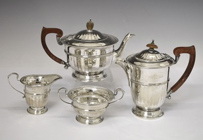 Lot 179 - George V silver four-piece tea set, Adie Brothers Ltd, Birmingham 1930 / 31, 935g gross