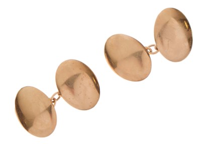 Lot 129 - Pair of George VI 9ct gold cufflinks