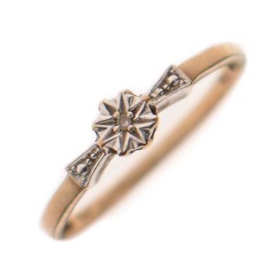 Lot 2 - Illusion set diamond single stone 9ct gold ring