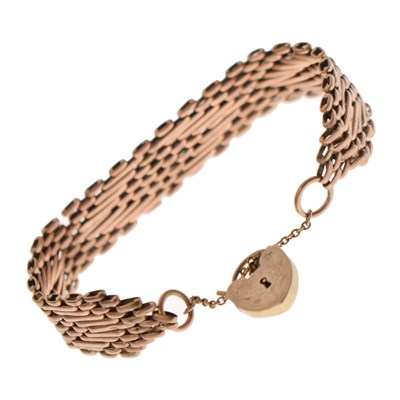 Lot 109 - 9ct rose gold gate link bracelet