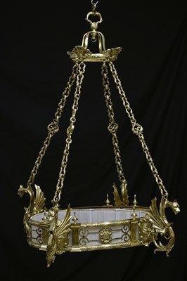 Lot 267 - Early 20th century gilt brass ceiling light