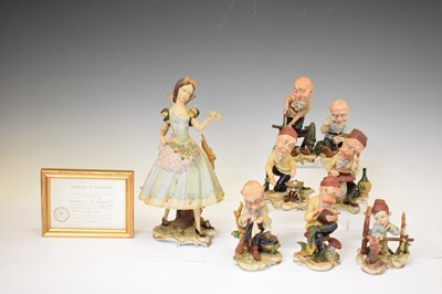 Lot 627 - Capodimonte Porcelain - Snow White and the Seven Dwarfs