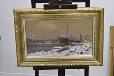 Lot 404 - Charles Brooke Branwhite (1851-1929) - Watercolour - 'Bristol Harbour in Winter'