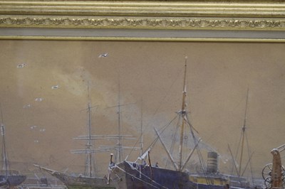 Lot 404 - Charles Brooke Branwhite (1851-1929) - Watercolour - 'Bristol Harbour in Winter'