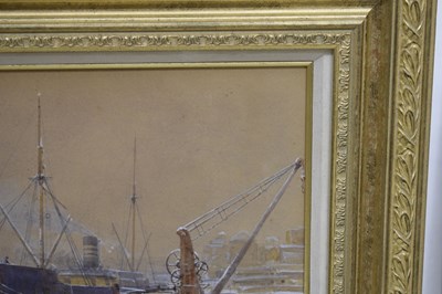 Lot 404 - Charles Brooke Branwhite (1851-1929) - Watercolour - 'Bristol Harbour in Winter'