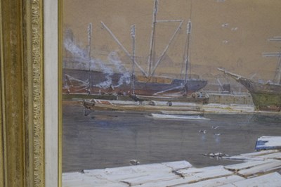 Lot 404 - Charles Brooke Branwhite (1851-1929) - Watercolour - 'Bristol Harbour in Winter'