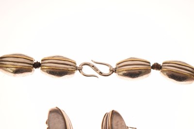 Lot 84 - Catherine Mannheim silver and 22ct necklace and earrings