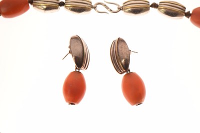 Lot 84 - Catherine Mannheim silver and 22ct necklace and earrings