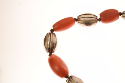 Lot 84 - Catherine Mannheim silver and 22ct necklace and earrings
