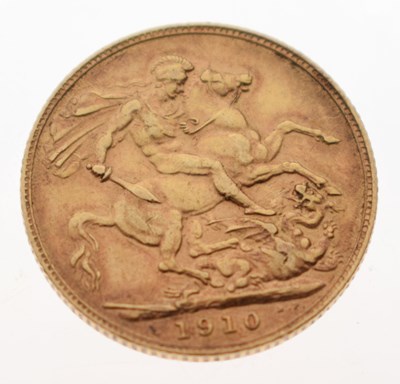 Lot 239 - Edward VII gold sovereign, 1910