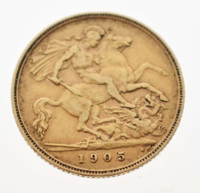 Lot 251 - Edward VII gold half sovereign, 1905