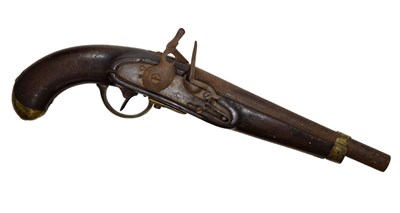Lot 290 - Early 19th century Continental flintlock pistol