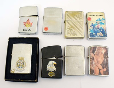 Lot 396 - Collection of vintage Zippo Lighters