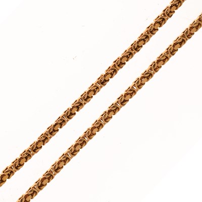 Lot 114 - 9ct gold Byzantine link necklace