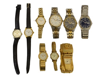 Lot 198 - Two Seiko 'Solar' quartz bracelet watches and other fashion watches