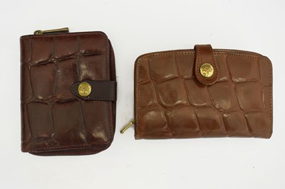 Lot 385 - Mulberry - Two brown / chocolate croc-embossed Congo leather purses