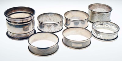 Lot 236 - Collection of assorted silver napkin rings