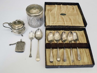 Lot 237 - Edward VII silver mustard pot, etc