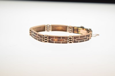Lot 89 - Late 19th century tortoiseshell rose metal panel bracelet
