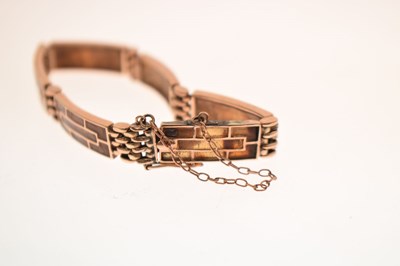 Lot 89 - Late 19th century tortoiseshell rose metal panel bracelet
