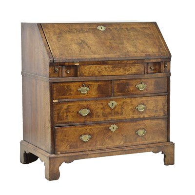 Lot 513 - Good George II walnut bureau, circa 1750