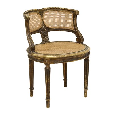 Lot 517 - Louis XVI style giltwood bergere chair