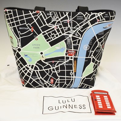 Lot 324 - Lulu Guinness - ‘London Map’ canvas tote bag
