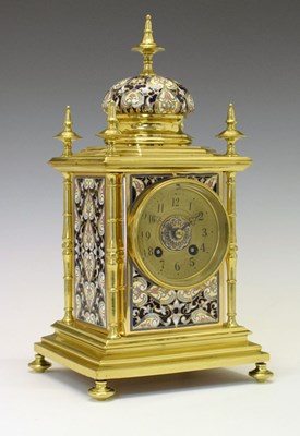 Lot 544 - Vincenti & Cie champleve clock with dome