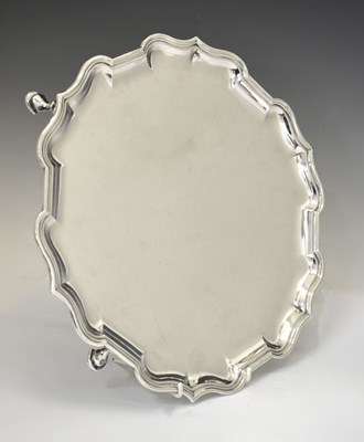 Lot 162 - George V silver salver in the Georgian manner with pie-crust edge