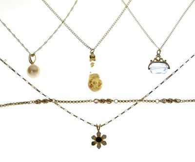 Lot 99 - Group of various pendant necklaces and a bracelet