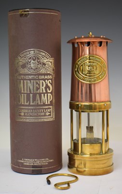 Lot 432 - E. Thomas and Williams Ltd copper and brass miner's safety lamp