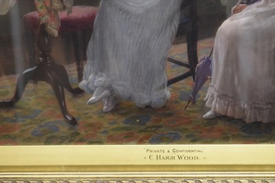 Lot 415 - Charles Haigh Wood, (1856-1927) - Oil on canvas - 'Private and Confidential'
