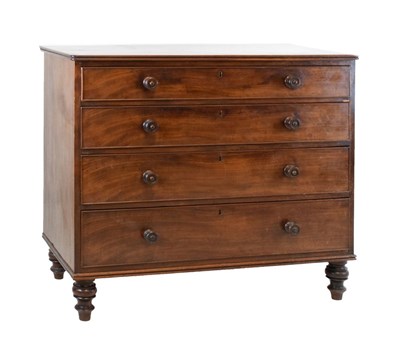 Lot 579 - Early 19th Century mahogany chest of four long drawers