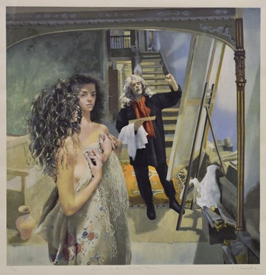 Lot 380 - Robert Oscar Lenkiewicz (1941-2002) - Limited edition print - 'Painter with Anna II'