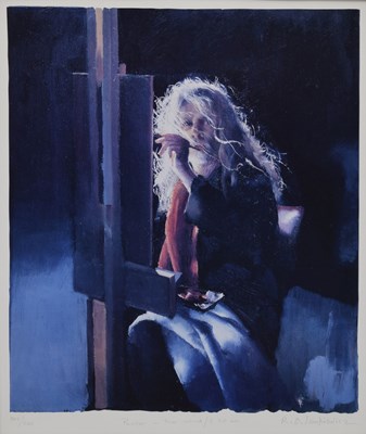 Lot 381 - Robert Oscar Lenkiewicz (1941-2002) - Limited edition print - 'Painter in the Wind / 3.50 am'