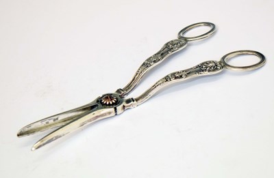 Lot 210 - Victorian silver grape scissors