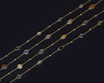 Lot 67 - Early 20th century opal 9ct rose gold necklace