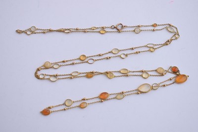 Lot 67 - Early 20th century opal 9ct rose gold necklace