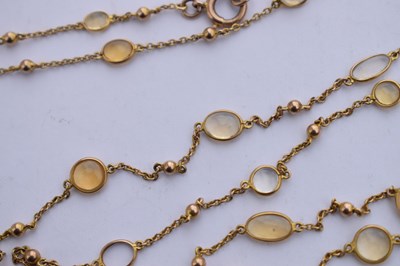Lot 67 - Early 20th century opal 9ct rose gold necklace