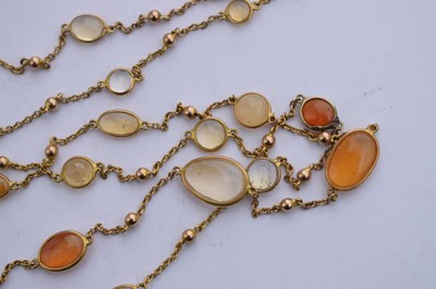 Lot 67 - Early 20th century opal 9ct rose gold necklace