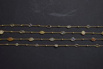 Lot 67 - Early 20th century opal 9ct rose gold necklace