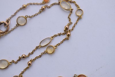 Lot 67 - Early 20th century opal 9ct rose gold necklace