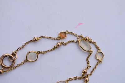 Lot 67 - Early 20th century opal 9ct rose gold necklace