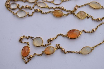 Lot 67 - Early 20th century opal 9ct rose gold necklace