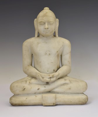 Lot 348 - Antique Indian Jain carved white marble figure of Lord Mahavira