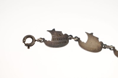 Lot 81 - Volmer Bahner (1912-1995) - Danish sterling silver and enamel 'Viking longship' bracelet