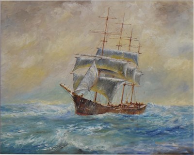 Lot 731 - Follower of Thomas Jacques Somerscales (1842-1927) - Oil on board - Maritime scene